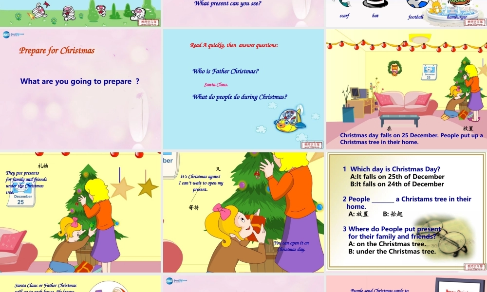 2014秋六年级英语上册 Unit 12 It’s Christmas again课件 湘少版