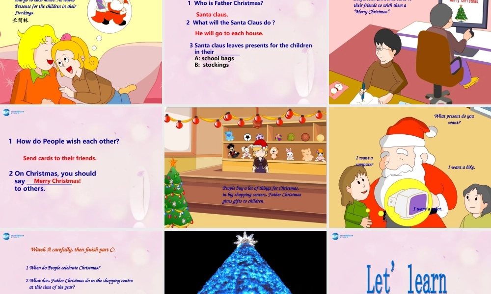 2014秋六年级英语上册 Unit 12 It’s Christmas again课件 湘少版