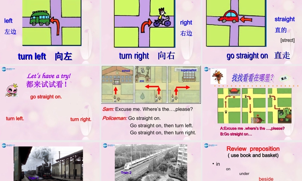2014秋四年级英语上册 Module 1 Unit 1 Go straight on课件1 外研版（三起）