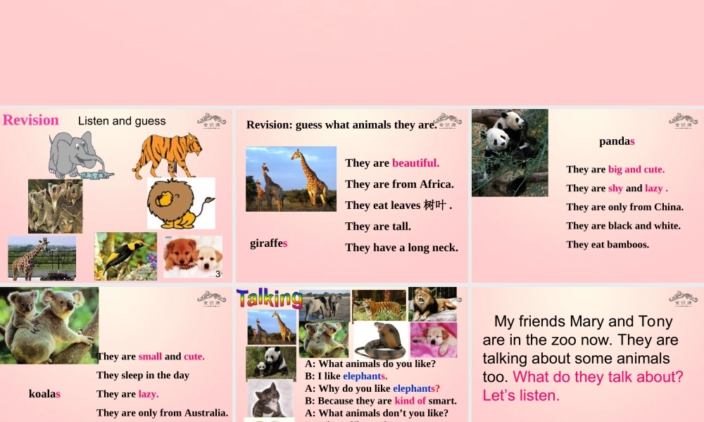 【金识源】2015六年级英语下册 Unit 7 Why do you like pandas Section A（2a-4）课件 鲁教版五四制