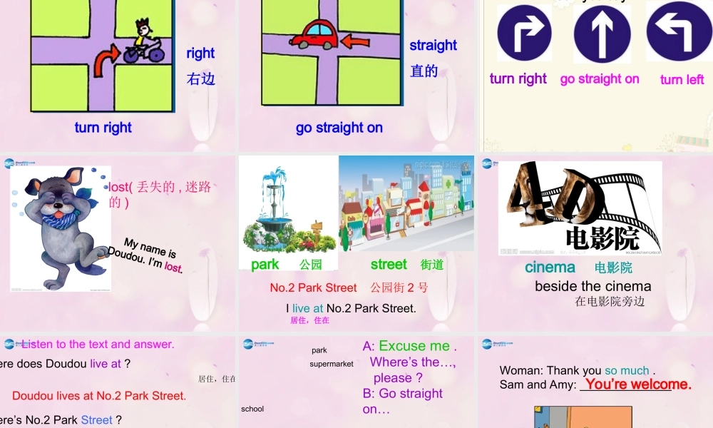 2014秋四年级英语上册 Module 1 Unit 1 Go straight on课件2 外研版（三起）