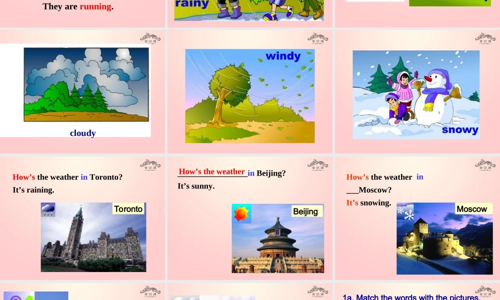 【金识源】2015六年级英语下册 Unit 9 It's raining（第1课时）Section A(1a-1c)课件 鲁教版五四制