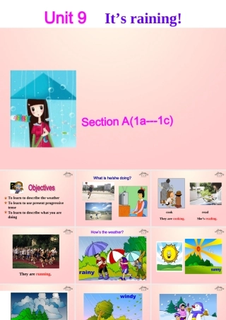 【金识源】2015六年级英语下册 Unit 9 It's raining（第1课时）Section A(1a-1c)课件 鲁教版五四制