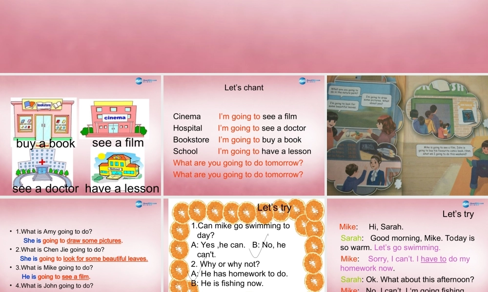 2014年秋六年级英语上册 Unit3 My weekend plan课件5 人教PEP