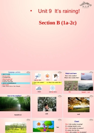 【金识源】2015六年级英语下册 Unit 9 It's raining（第3课时）Section B(1a-2c)课件 鲁教版五四制