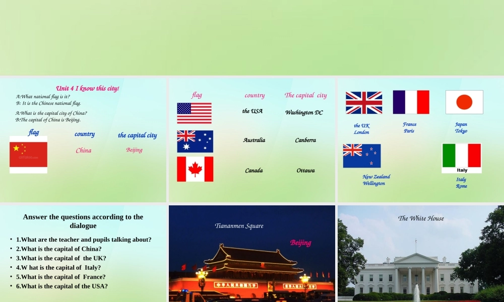 六年级英语上册《Module 2 Unit 4 I Know This City》课件2 广州版广州版小学六年级上册英语课件