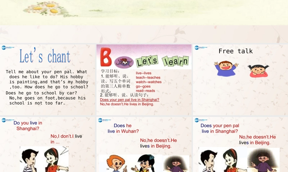 2014年秋六年级英语上册 Unit4 I Have a Pen Pal PartB课件 人教PEP