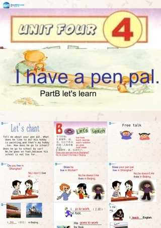 2014年秋六年级英语上册 Unit4 I Have a Pen Pal PartB课件 人教PEP
