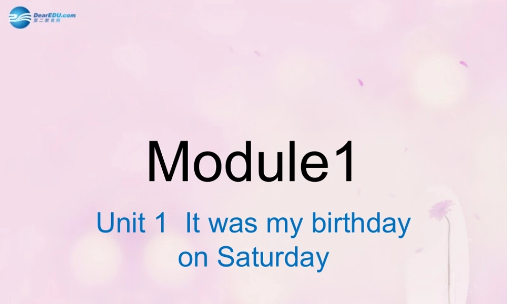 2014秋四年级英语上册 Module 1 Unit 1 It was my birthday on Saturday课件3 外研版（一起）