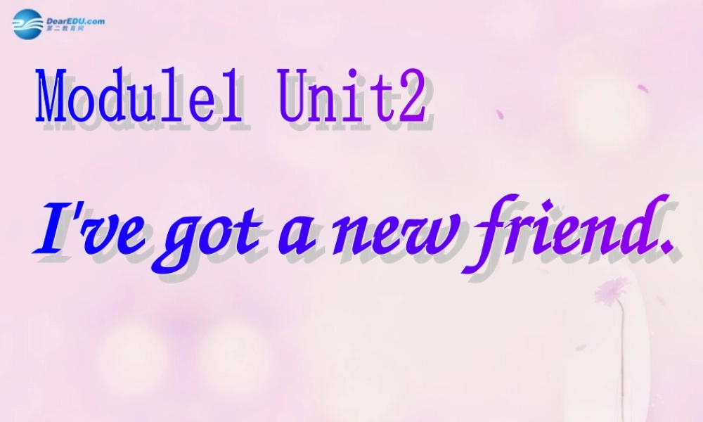 2014秋四年级英语上册 Module 1 Unit 2 I’ve got a new friend课件2 外研版（一起）