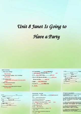 六年级英语上册《Module 3 Unit 8 Janet Is Going to Have a Party》课件3 广州版广州版小学六年级上册英语课件