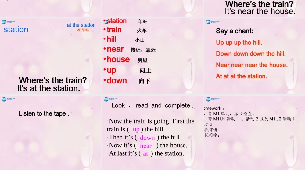 2014秋四年级英语上册 Module 1 Unit 2 It’s at the station课件3 外研版（三起）