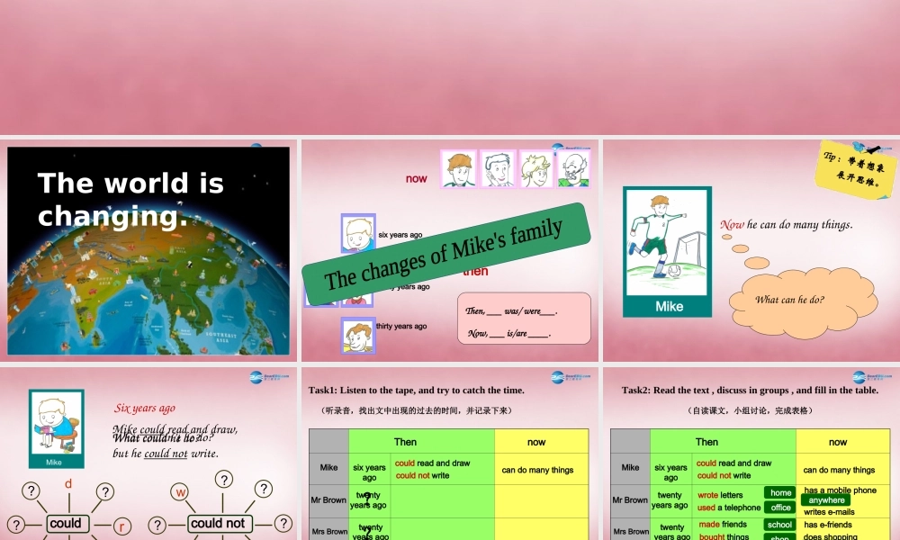 2014年秋六年级英语上册 Unit4 Then and now课件1 译林版