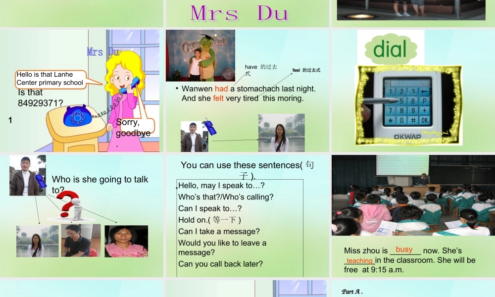 六年级英语上册《Module 4 Unit 10 May I Speak to Miss White》课件2 广州版广州版小学六年级上册英语课件