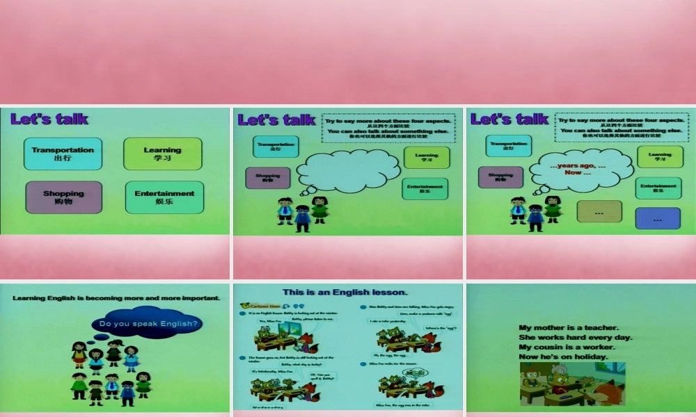 2014年秋六年级英语上册 Unit4 Then and now课件3 译林版