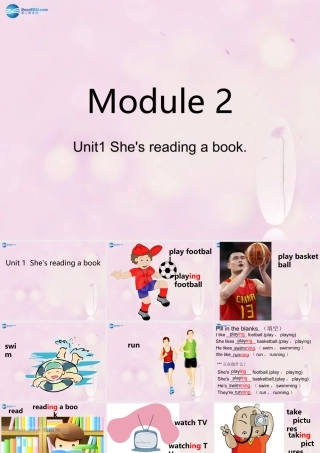 2014秋四年级英语上册 Module 2 Unit 1 She’s reading a book课件1 外研版（三起）