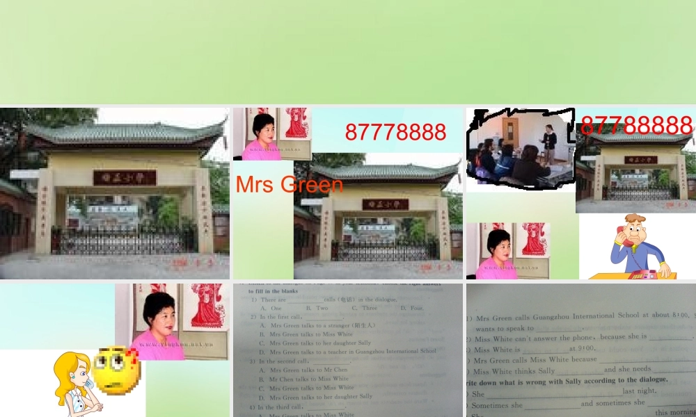 六年级英语上册《Module 4 Unit 11 Who’s Calling》课件2 广州版广州版小学六年级上册英语课件