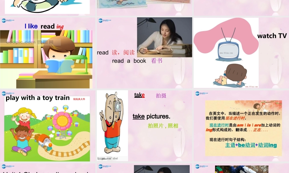 2014秋四年级英语上册 Module 2 Unit 1 She’s reading a book课件2 外研版（三起）