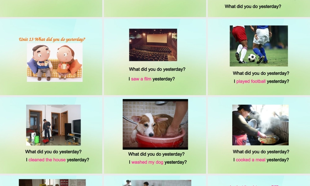 六年级英语上册《Module 5 Unit 13 What Did You Do Yesterday》课件1 广州版广州版小学六年级上册英语课件