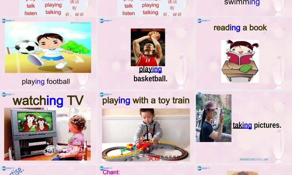 2014秋四年级英语上册 Module 2 Unit 1 She’s reading a book课件3 外研版（三起）