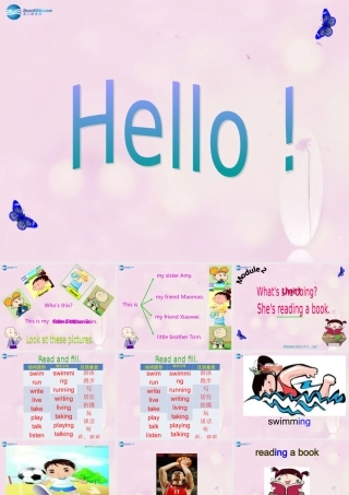 2014秋四年级英语上册 Module 2 Unit 1 She’s reading a book课件3 外研版（三起）