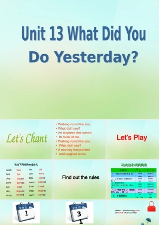 六年级英语上册《Module 5 Unit 13 What Did You Do Yesterday》课件2 广州版广州版小学六年级上册英语课件