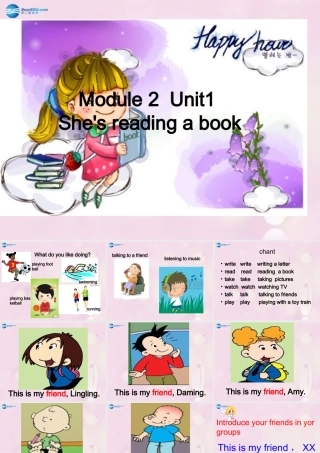 2014秋四年级英语上册 Module 2 Unit 1 She’s reading a book课件4 外研版（三起）