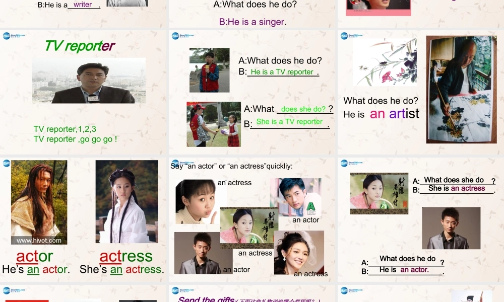 2014年秋六年级英语上册 Unit5 What Does he Do PartA课件 人教PEP