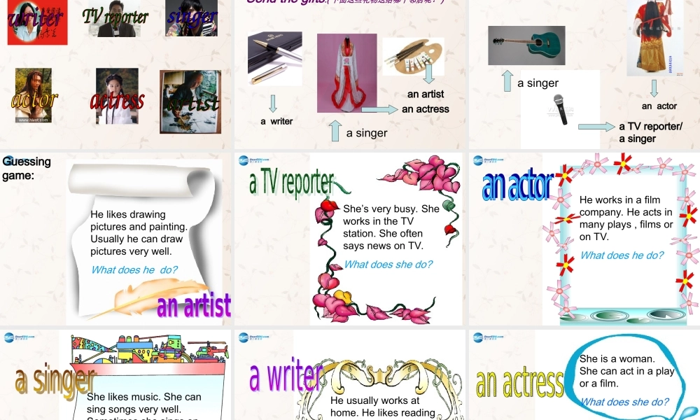 2014年秋六年级英语上册 Unit5 What Does he Do PartA课件 人教PEP