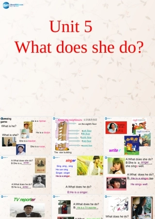 2014年秋六年级英语上册 Unit5 What Does he Do PartA课件 人教PEP