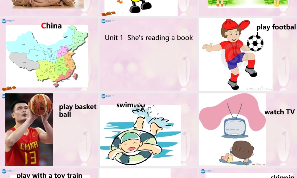 2014秋四年级英语上册 Module 2 Unit 1 She’s reading a book课件5 外研版（三起）