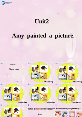 2014秋四年级英语上册 Module 2 Unit 2 Amy painted a picture课件1 外研版（一起）