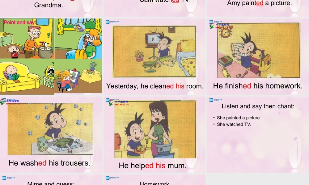 2014秋四年级英语上册 Module 2 Unit 2 Amy painted a picture课件2 外研版（一起）