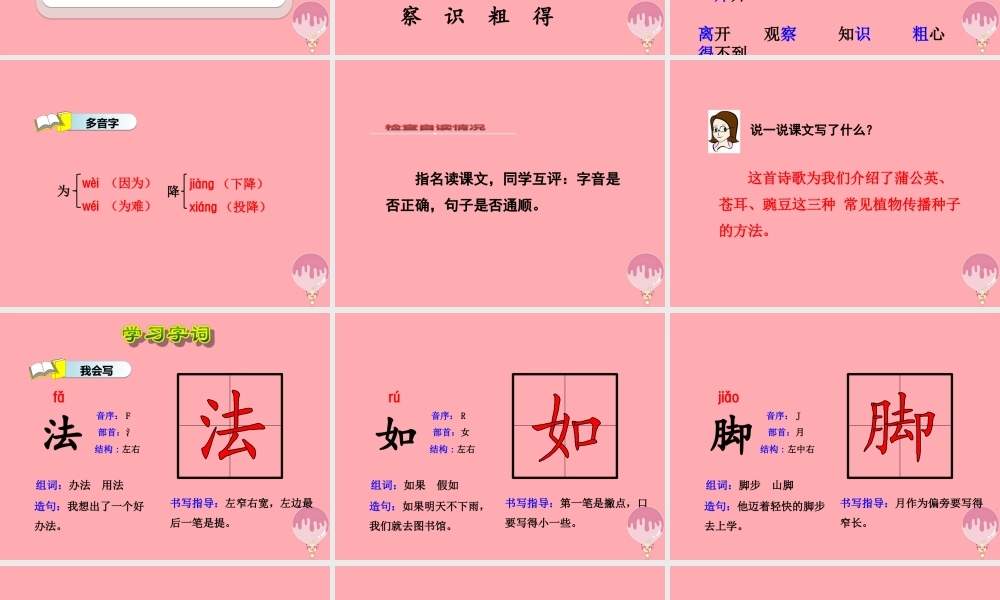 3.植物妈妈有办法【第1课时】