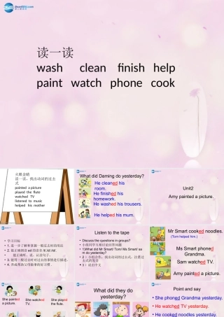 2014秋四年级英语上册 Module 2 Unit 2 Amy painted a picture课件4 外研版（一起）