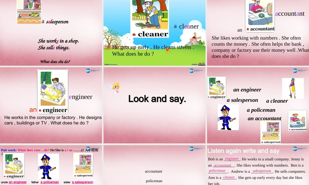 2014年秋六年级英语上册 Unit5 What Does he Do课件6 人教PEP