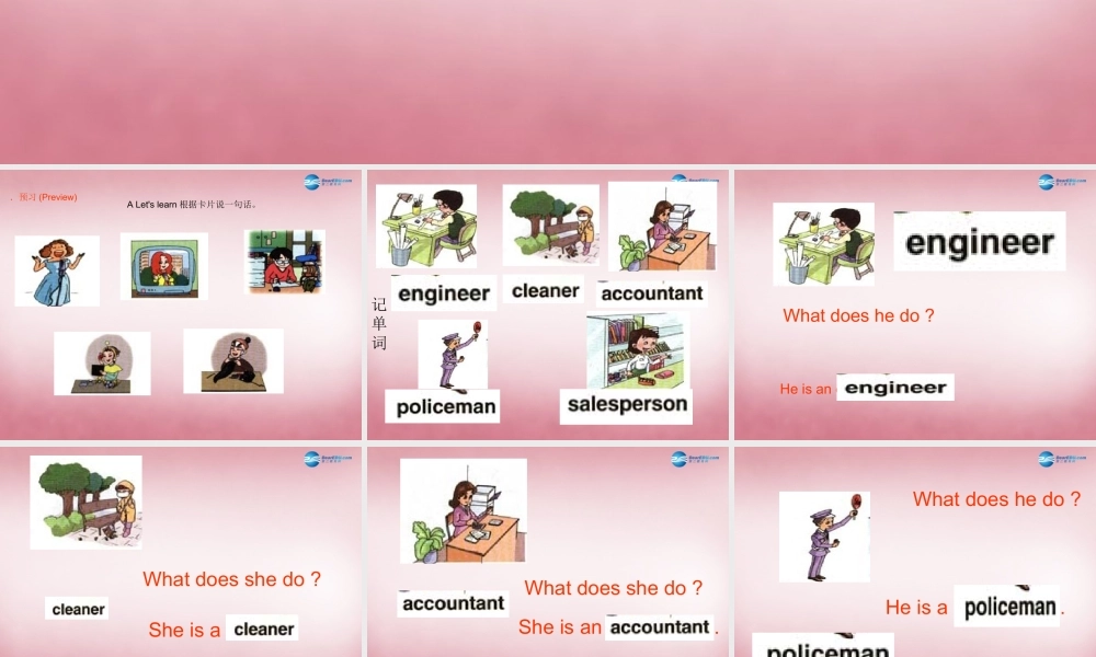 2014年秋六年级英语上册 Unit5 What Does he Do课件7 人教PEP