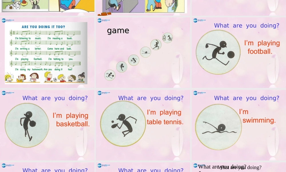 2014秋四年级英语上册 Module 2 Unit 2 What are you doing课件4 外研版（三起）