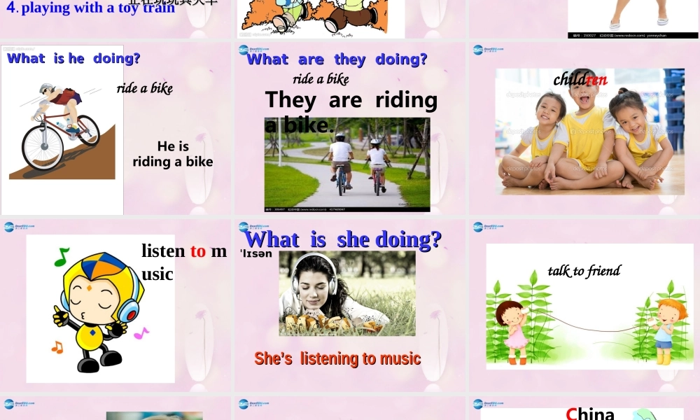 2014秋四年级英语上册 Module 2 Unit 2 What are you doing课件5 外研版（三起）