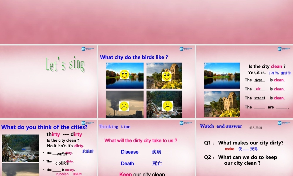 2014年秋六年级英语上册 Unit6 Keep our city clean课件1 译林版