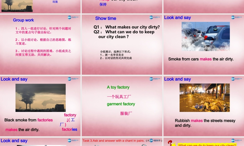 2014年秋六年级英语上册 Unit6 Keep our city clean课件1 译林版