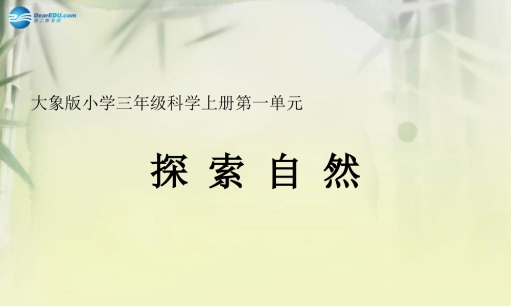 三年级科学上册 探索自然课件 大象版