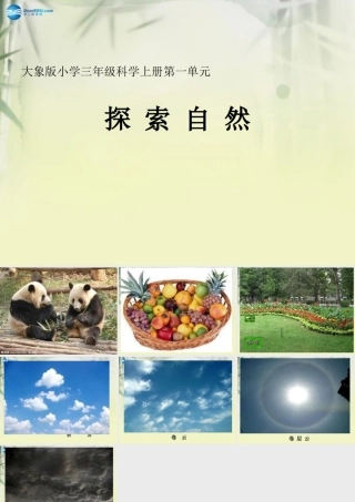 三年级科学上册 探索自然课件 大象版