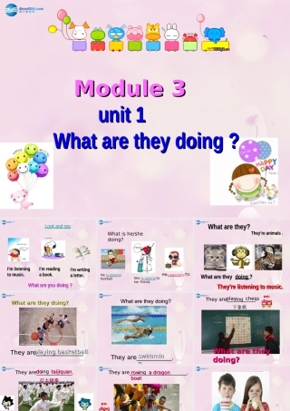 2014秋四年级英语上册 Module 3 Unit 1 What are they doing课件1 外研版（三起）