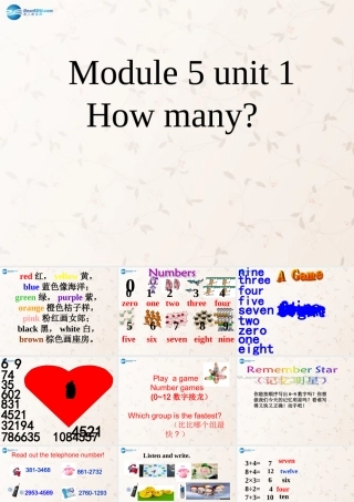 三年级英语上册 Module5 Unit1 How many课件 外研版