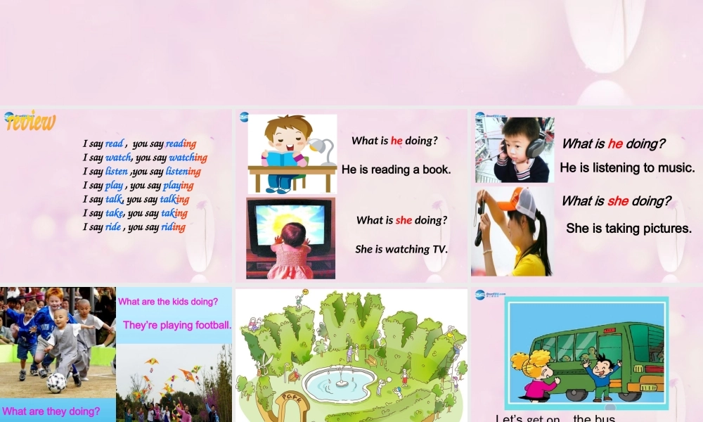 2014秋四年级英语上册 Module 3 Unit 1 What are they doing课件3 外研版（三起）