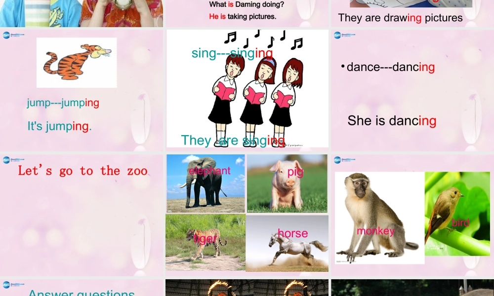 2014秋四年级英语上册 Module 3 Unit 2 What’s the elephant doing课件2 外研版（三起）