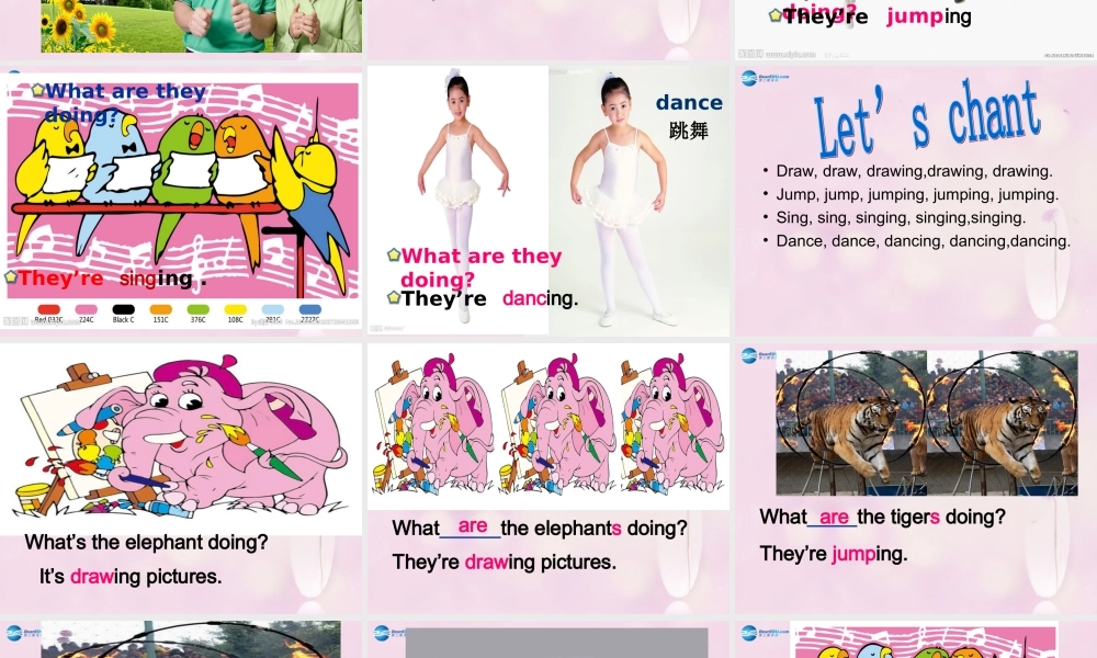 2014秋四年级英语上册 Module 3 Unit 2 What’s the elephant doing课件3 外研版（三起）