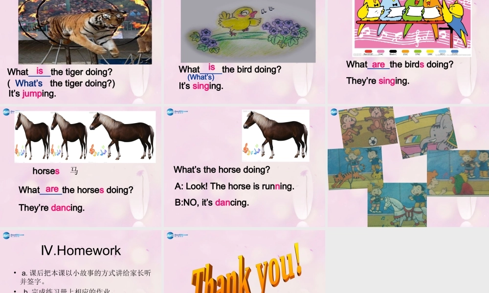 2014秋四年级英语上册 Module 3 Unit 2 What’s the elephant doing课件3 外研版（三起）