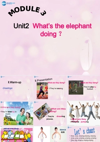 2014秋四年级英语上册 Module 3 Unit 2 What’s the elephant doing课件3 外研版（三起）